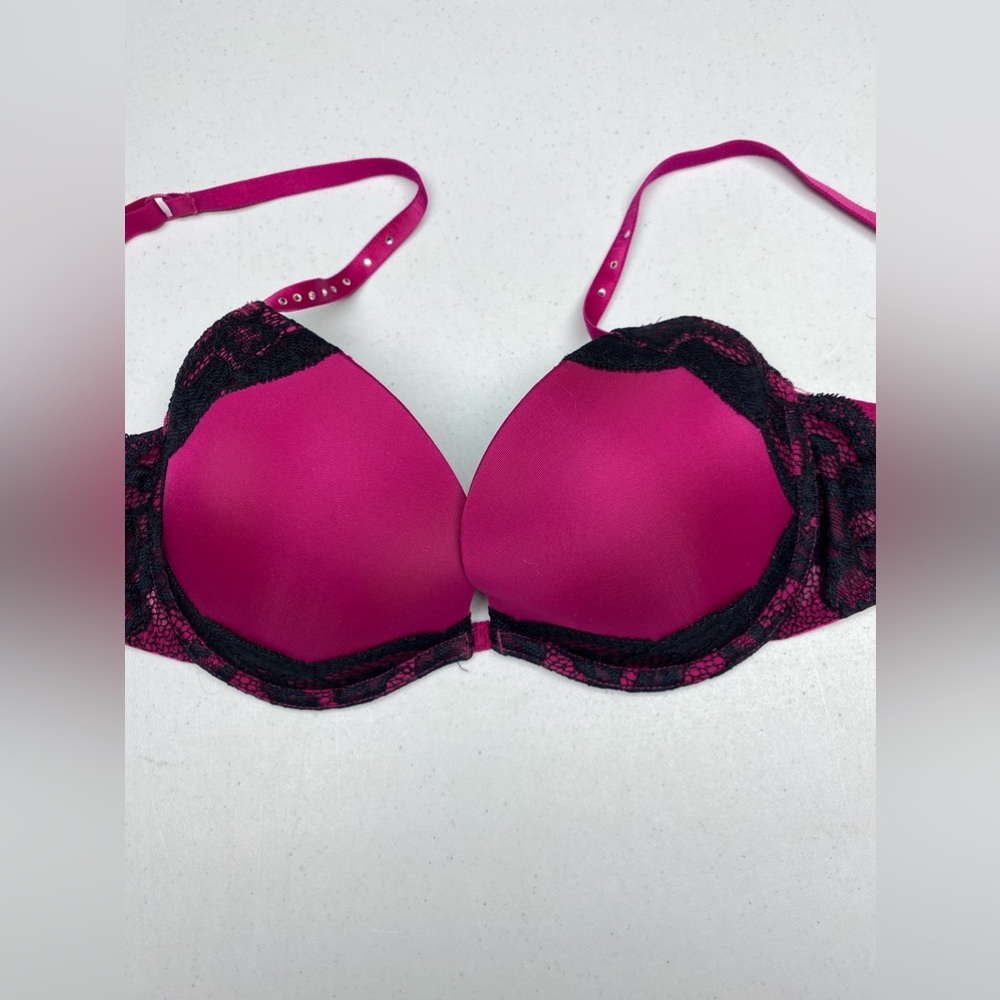 LS PNK/BLK  The Show Off Plunge, 34C. *P1047